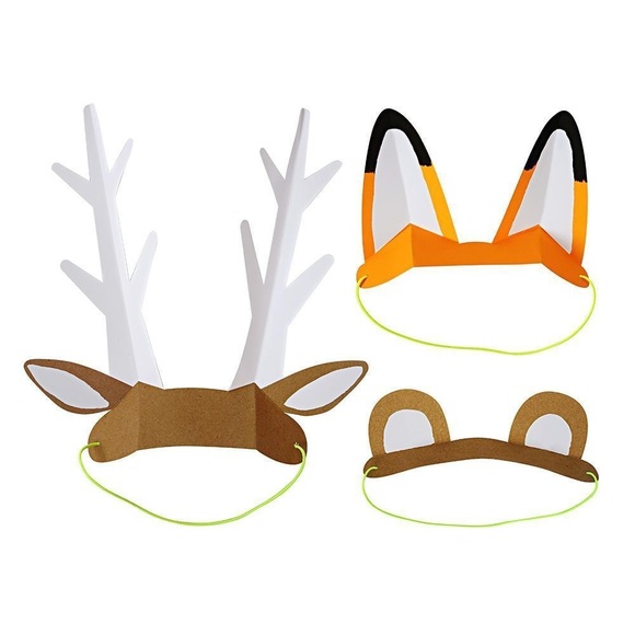 NEW Meri Meri Woodland Paper Animal Ear Headband Hats Party Decor - Picture 1 of 3